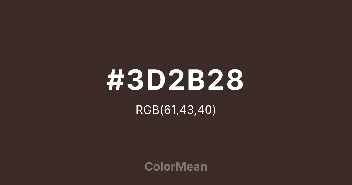 #3D2B28 color swatch