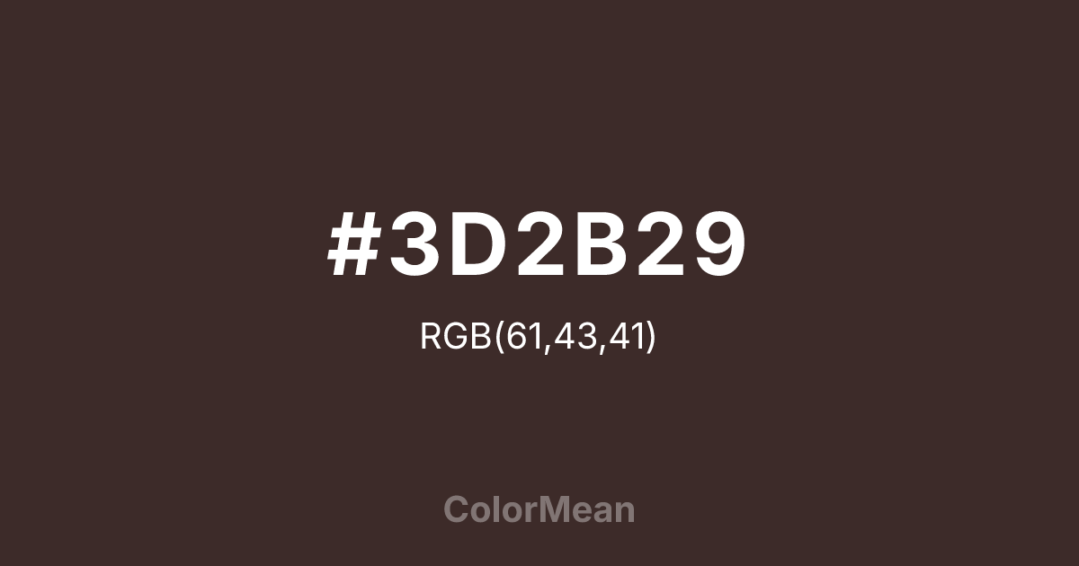 #3D2B29 color swatch