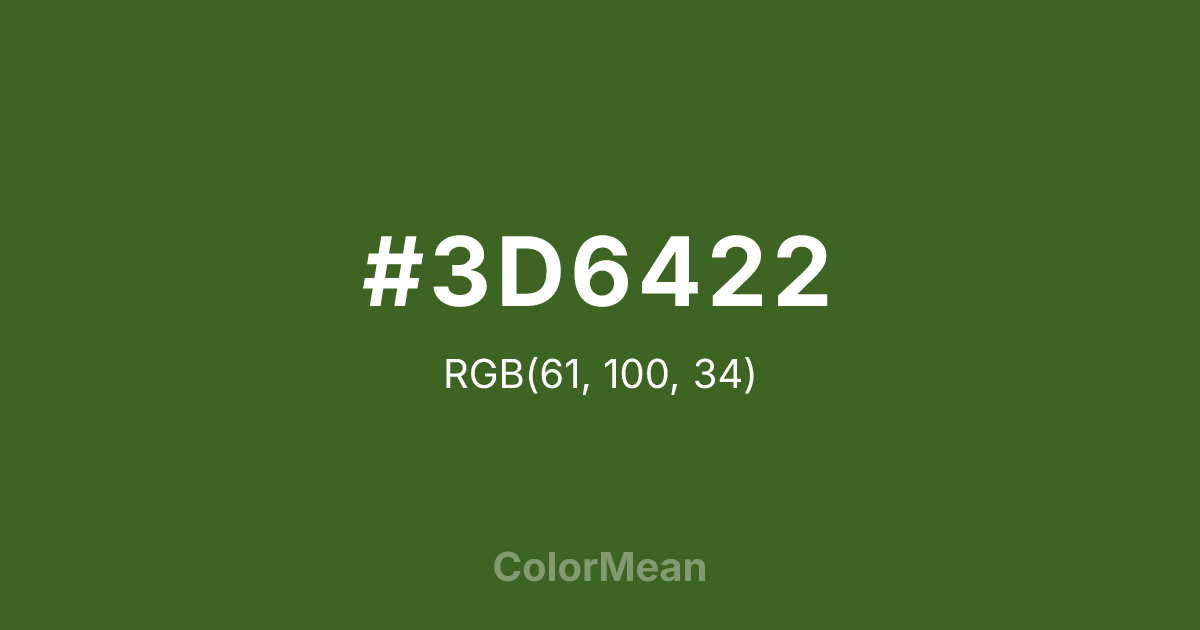 #3D6422 color swatch