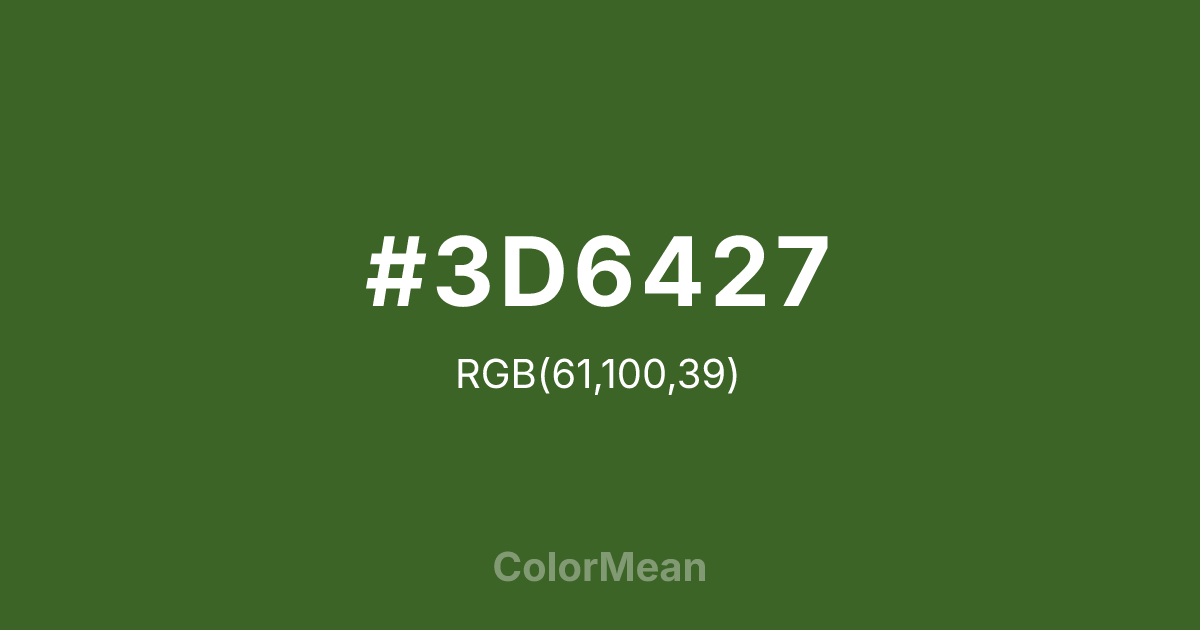 #3D6427 color swatch