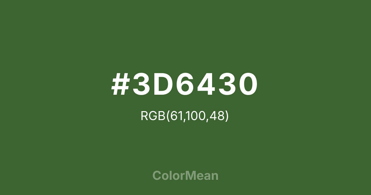 #3D6430 color swatch