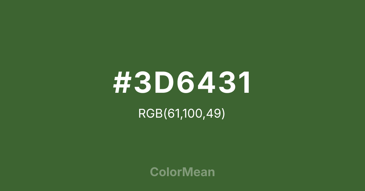 #3D6431 color swatch