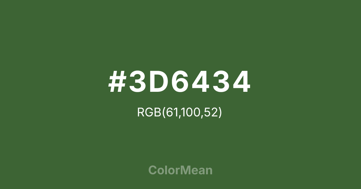 #3D6434 color swatch