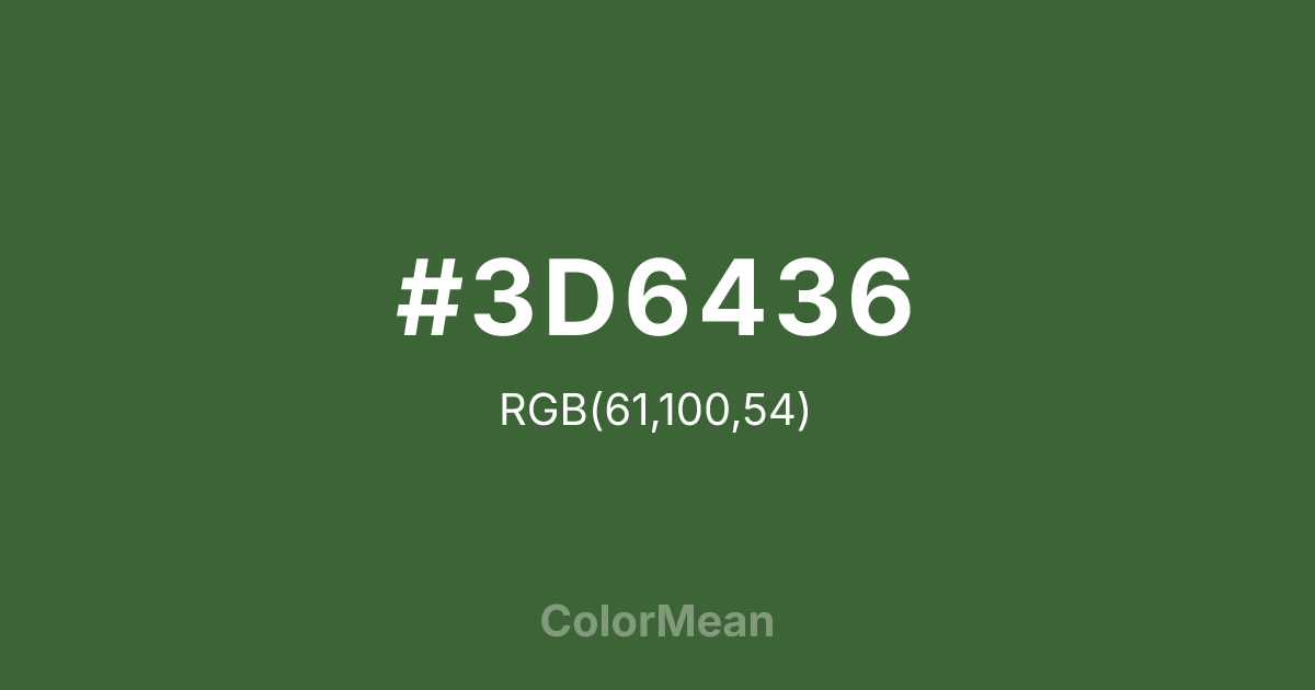 #3D6436 color swatch