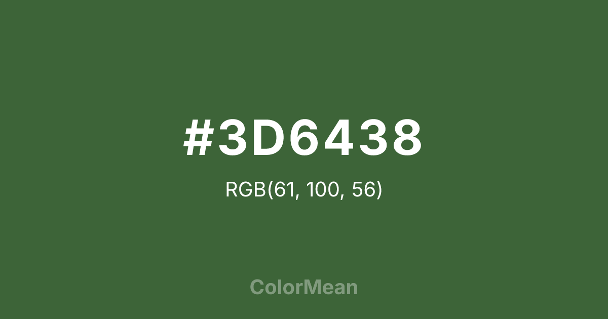 #3D6438 color swatch