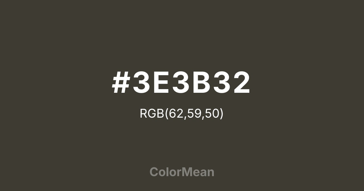 #3E3B32 color swatch