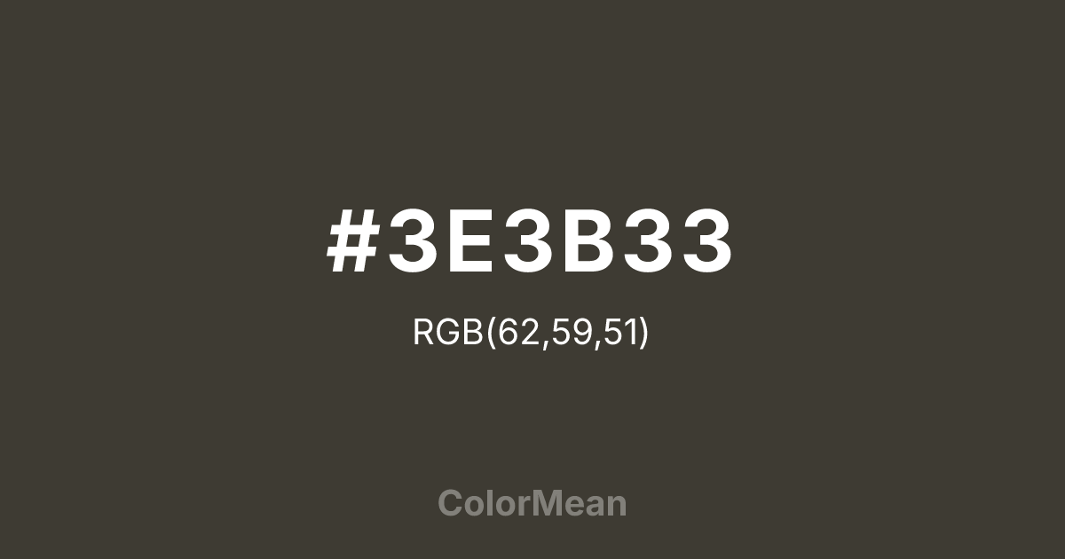 #3E3B33 color swatch