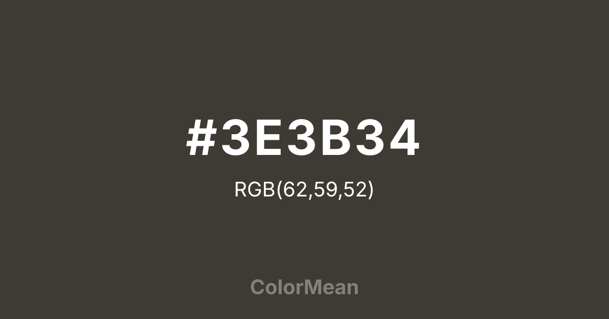 #3E3B34 color swatch