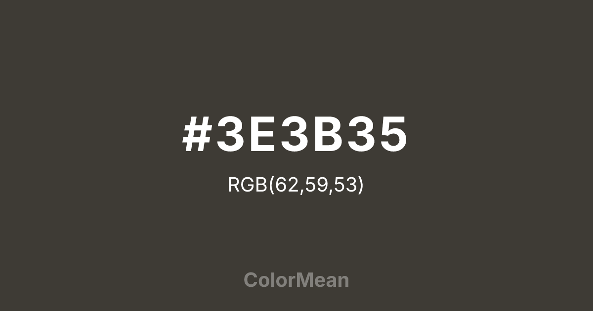 #3E3B35 color swatch