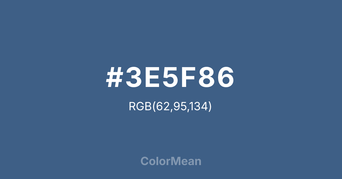 #3E5F86 color swatch