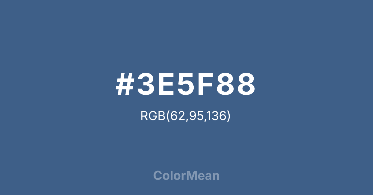 #3E5F88 color swatch