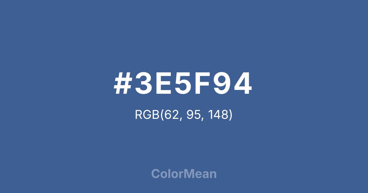 #3E5F94 color swatch