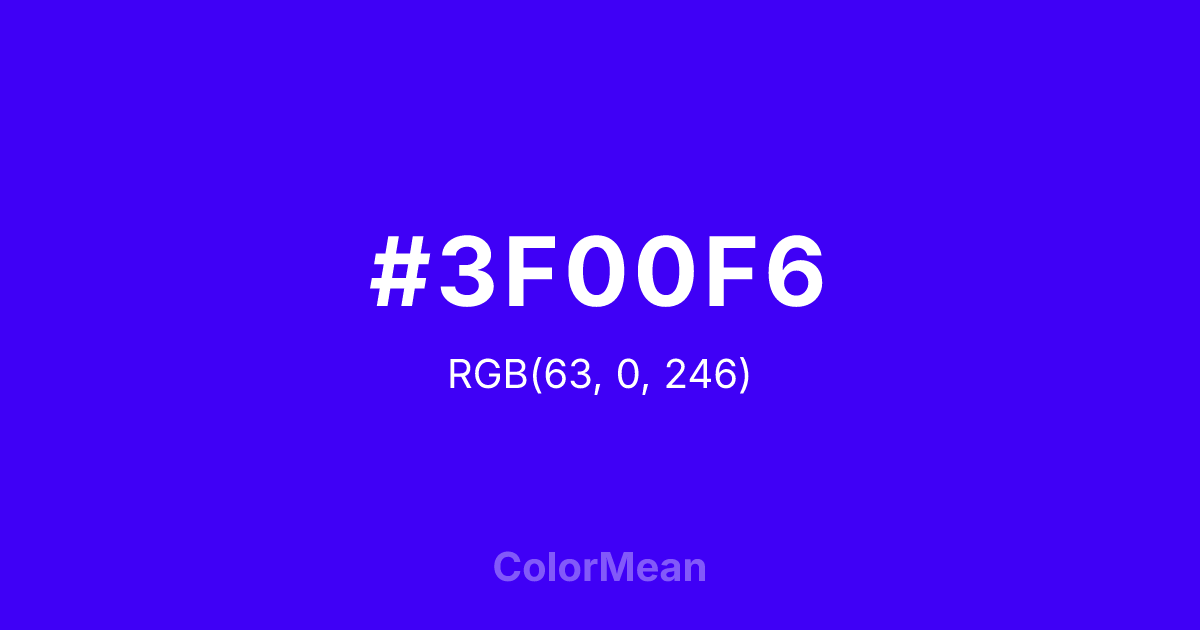 #3F00F6 color swatch