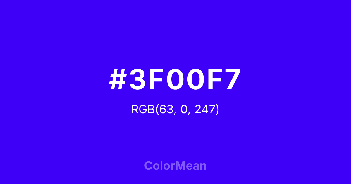 #3F00F7 color swatch