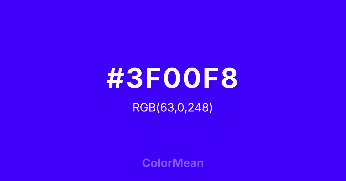 #3F00F8 color swatch
