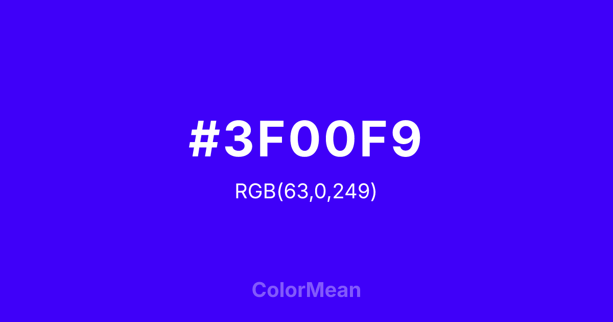 #3F00F9 color swatch