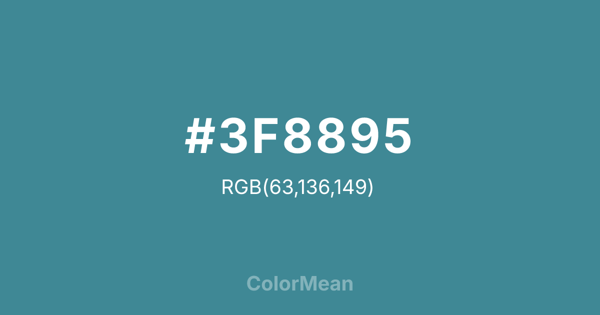 #3F8895 color swatch