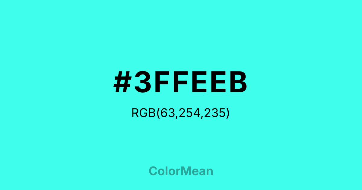 #3FFEEB color swatch