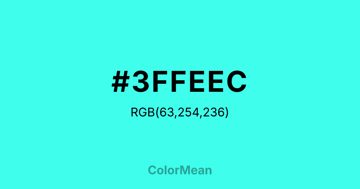 #3FFEEC color swatch