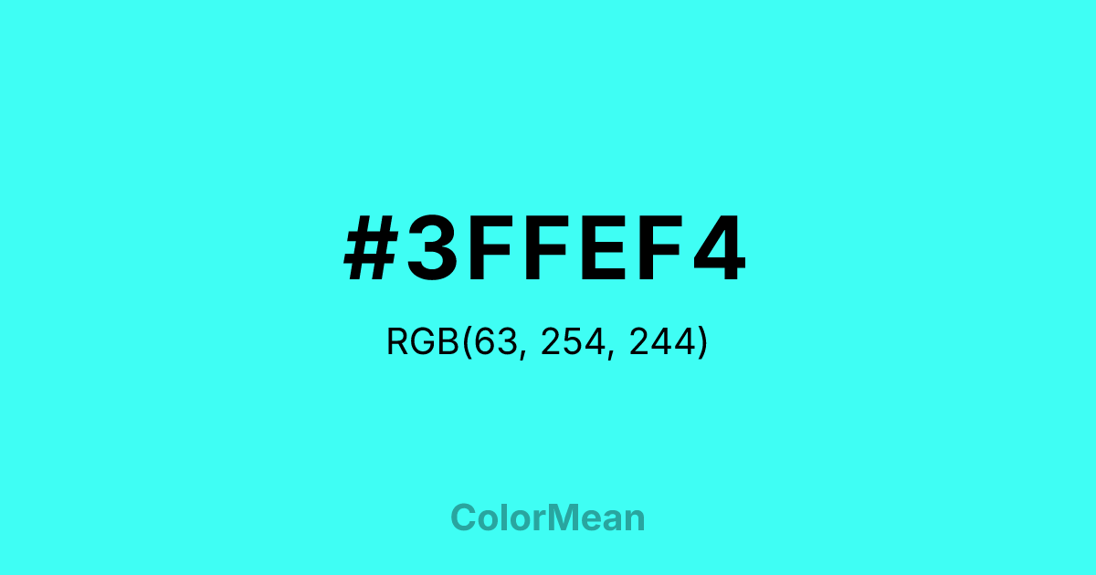 #3FFEF4 color swatch