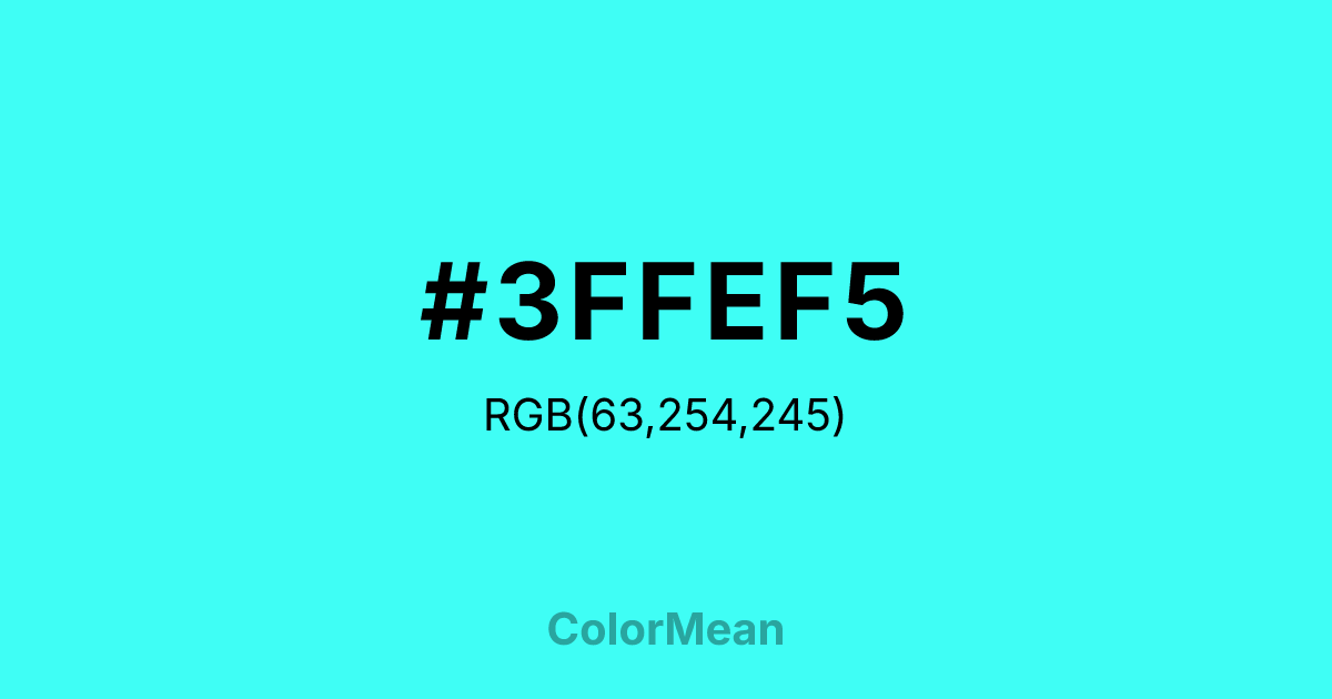 #3FFEF5 color swatch