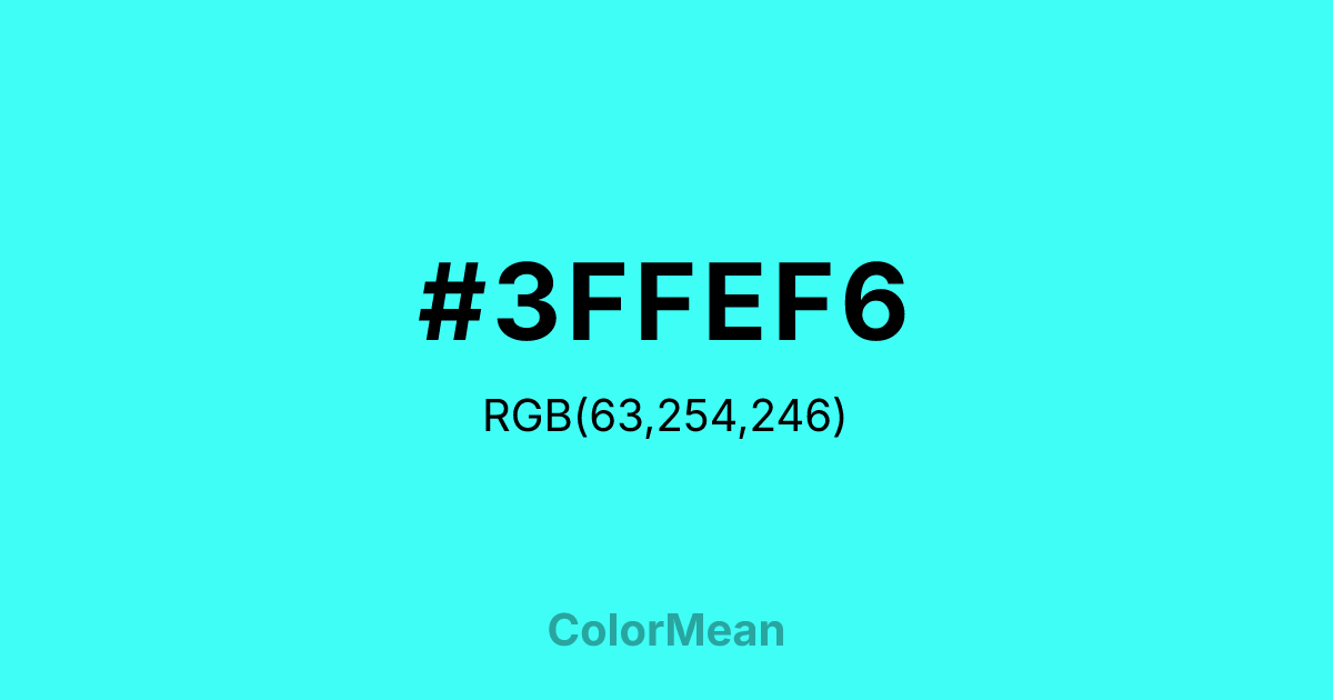 #3FFEF6 color swatch