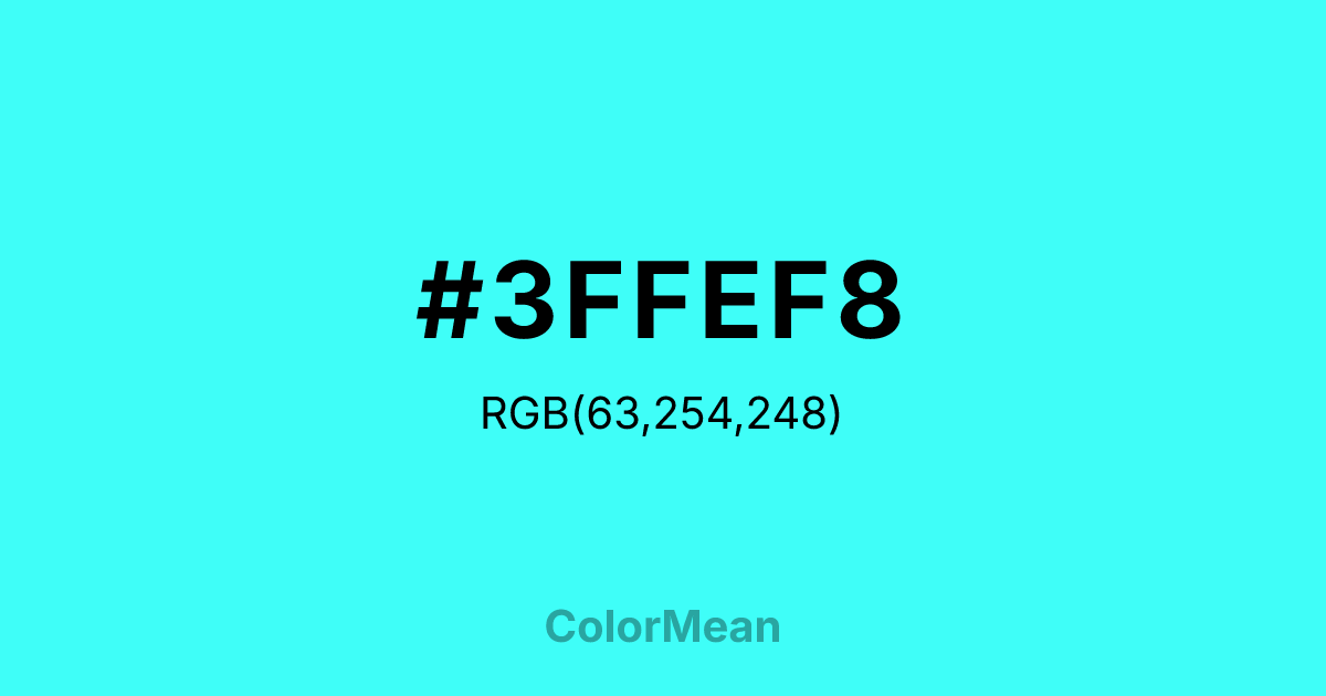 #3FFEF8 color swatch