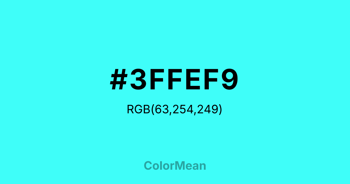 #3FFEF9 color swatch