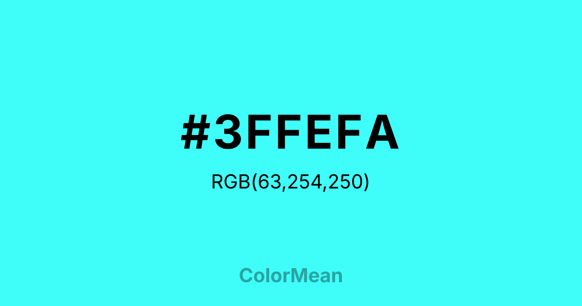 #3FFEFA color swatch