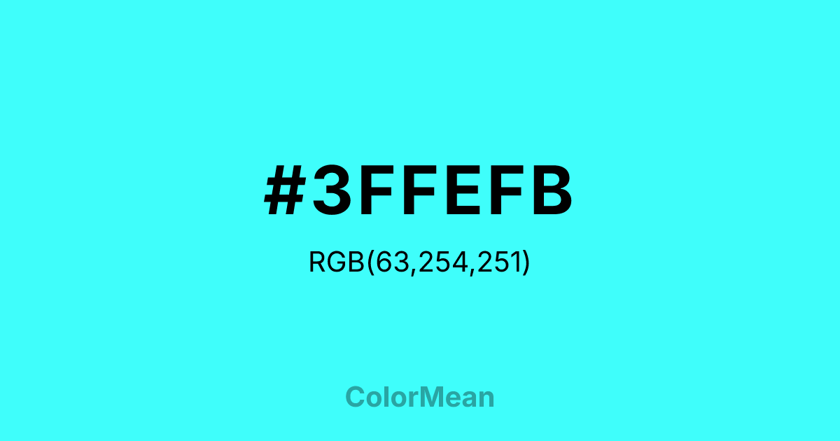 #3FFEFB color swatch