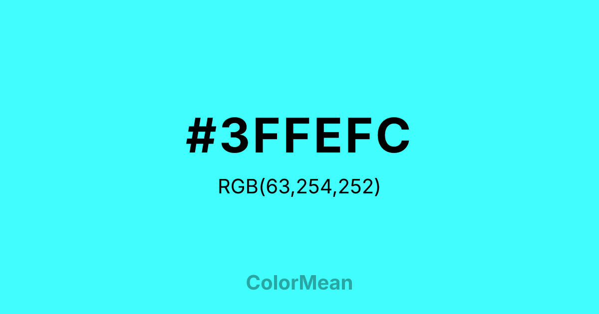 #3FFEFC color swatch