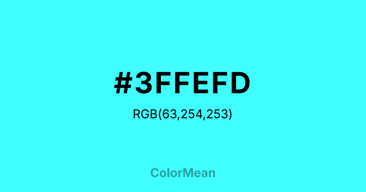 #3FFEFD color swatch
