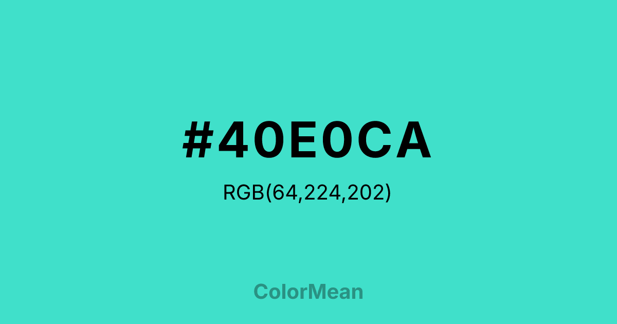 #40E0CA color swatch
