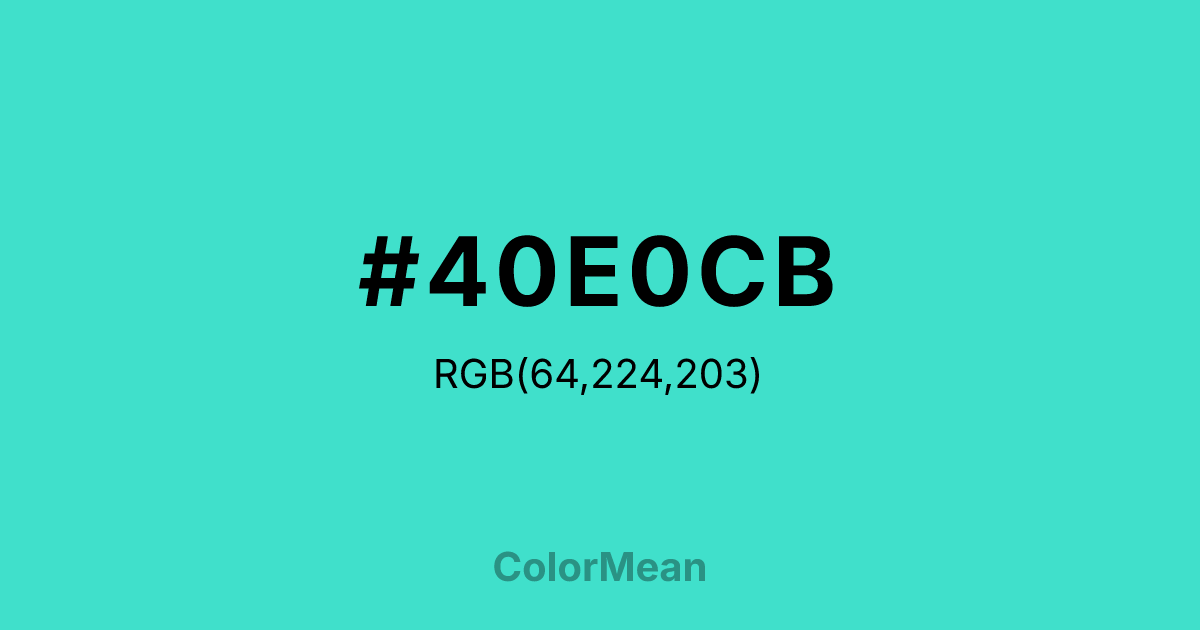 #40E0CB color swatch