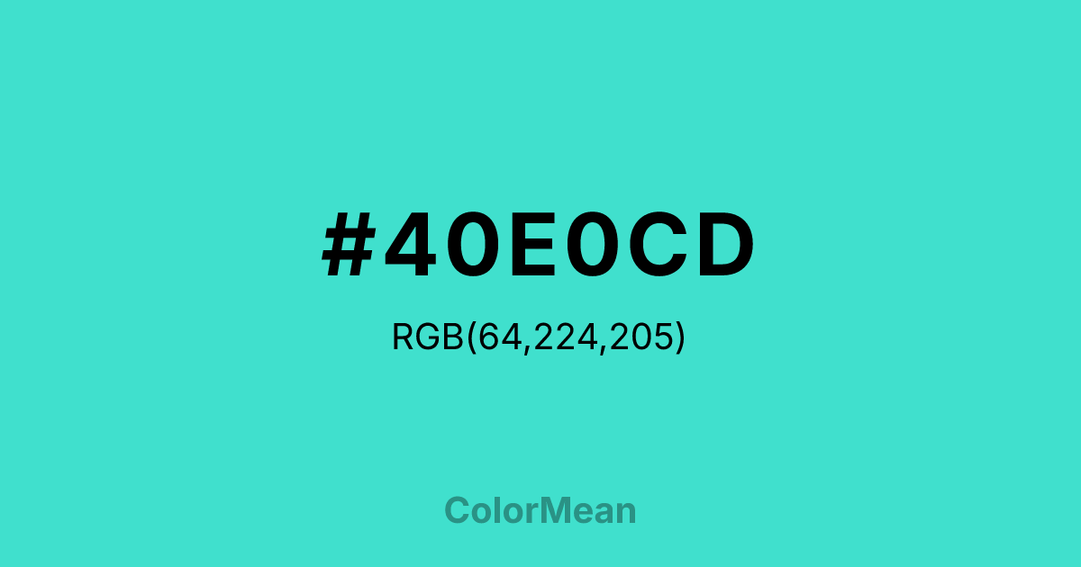 #40E0CD color swatch