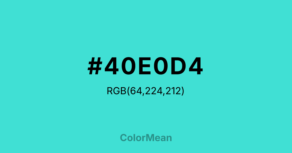 #40E0D4 color swatch