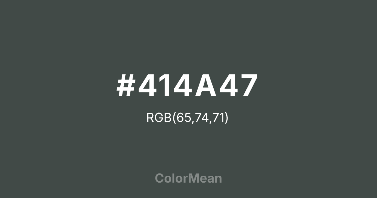 #414A47 color swatch
