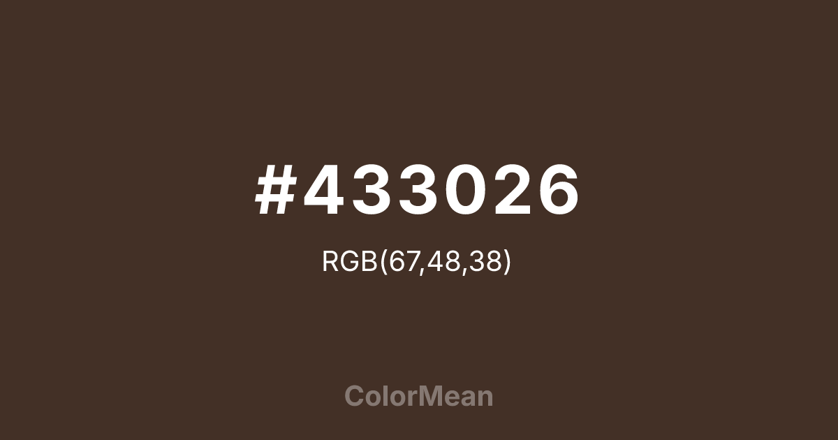 #433026 color swatch