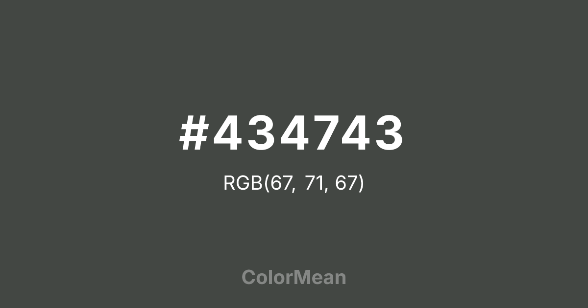 #434743 color swatch