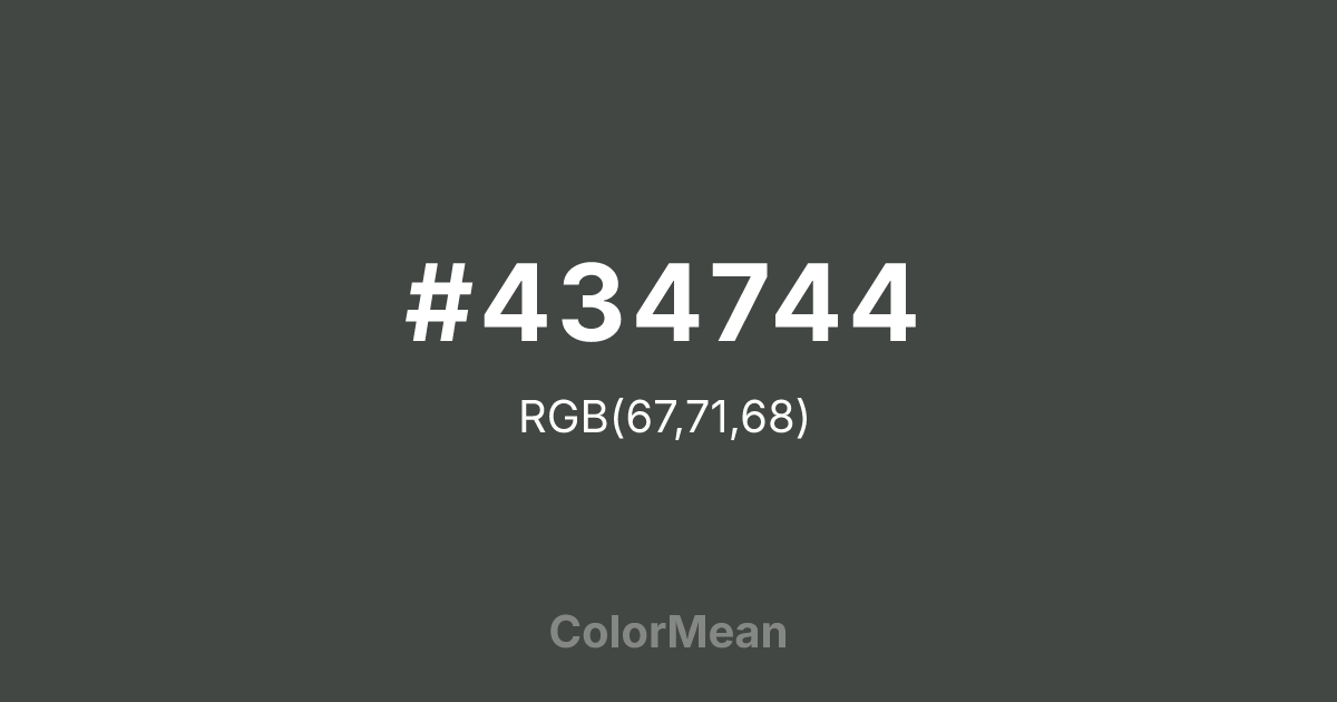 #434744 color swatch