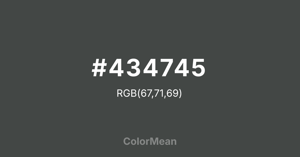 #434745 color swatch