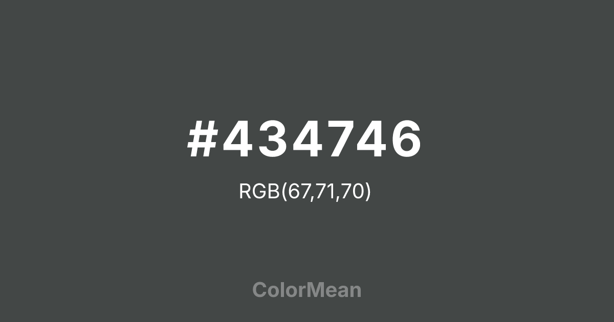 #434746 color swatch