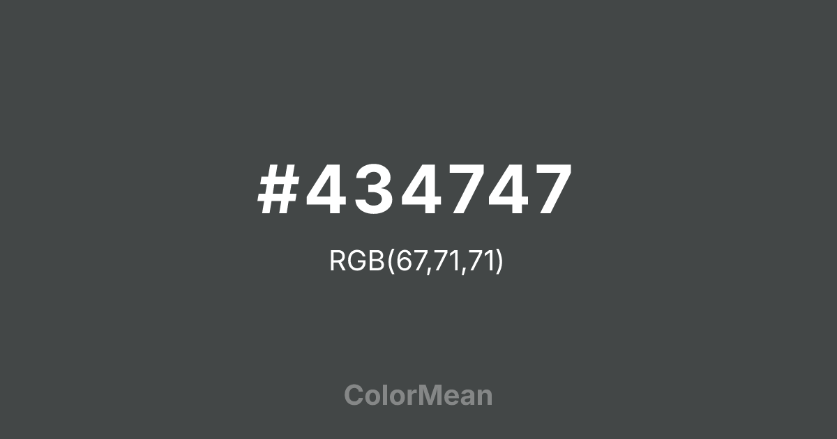 #434747 color swatch