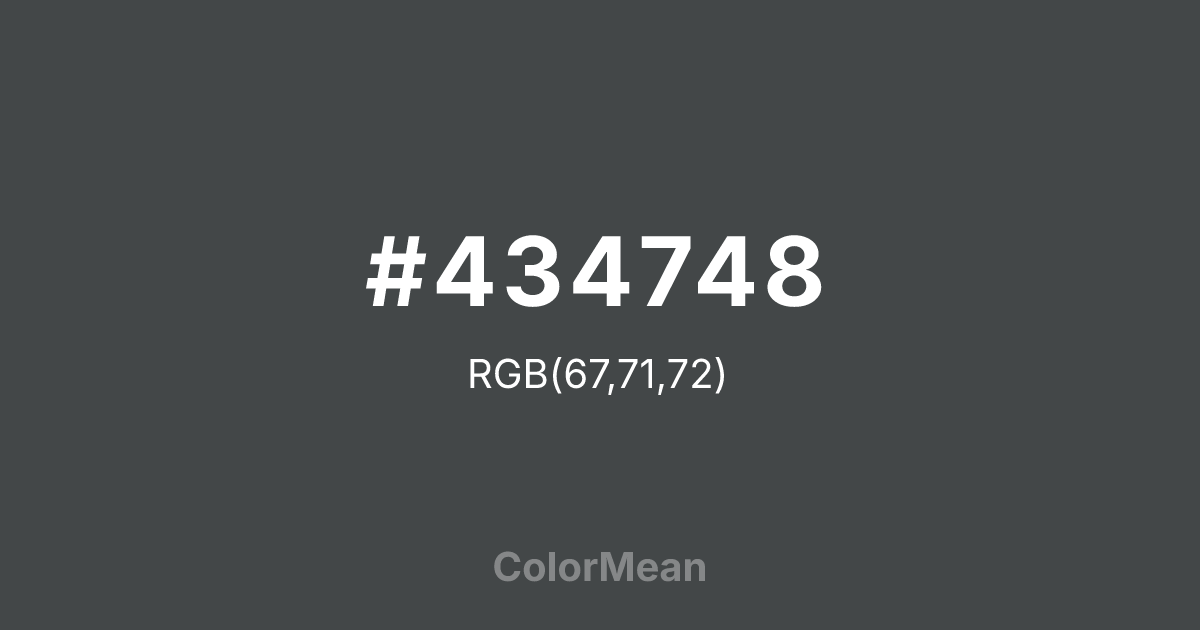 #434748 color swatch