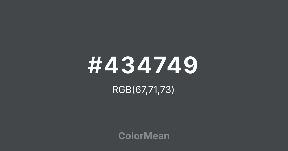 #434749 color swatch