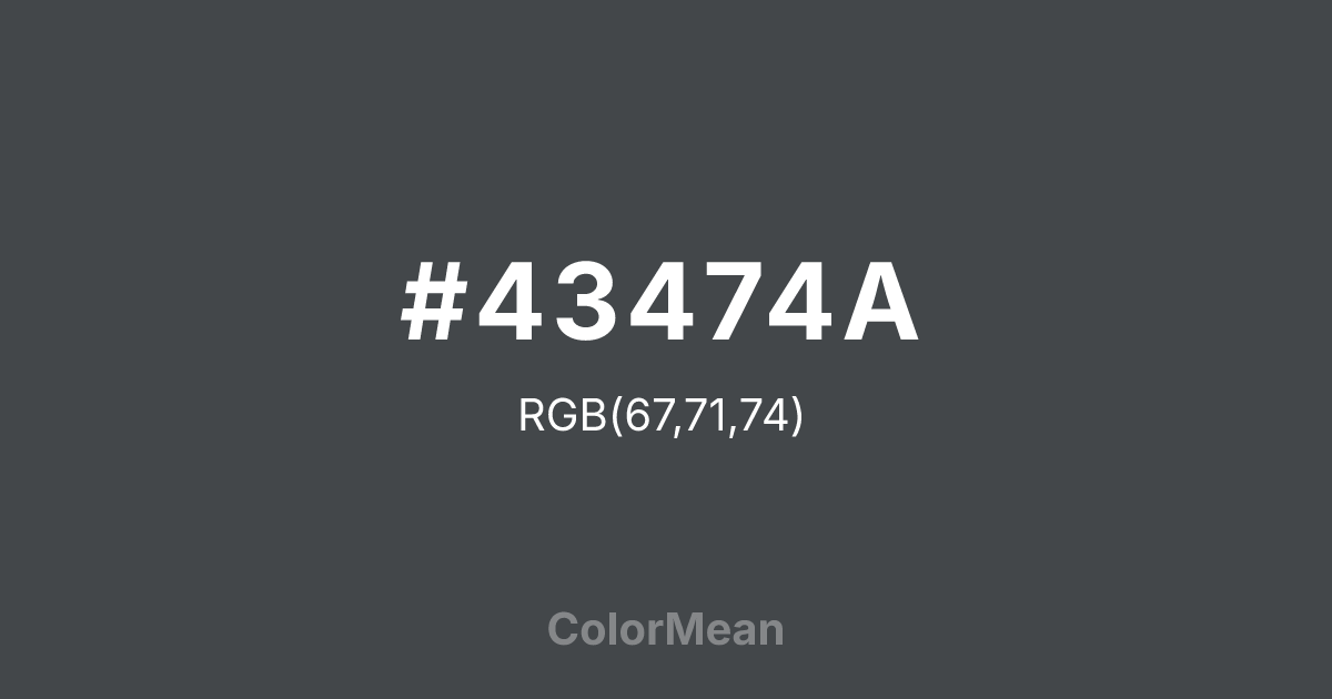 #43474A color swatch