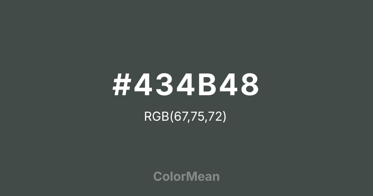 #434B48 color swatch