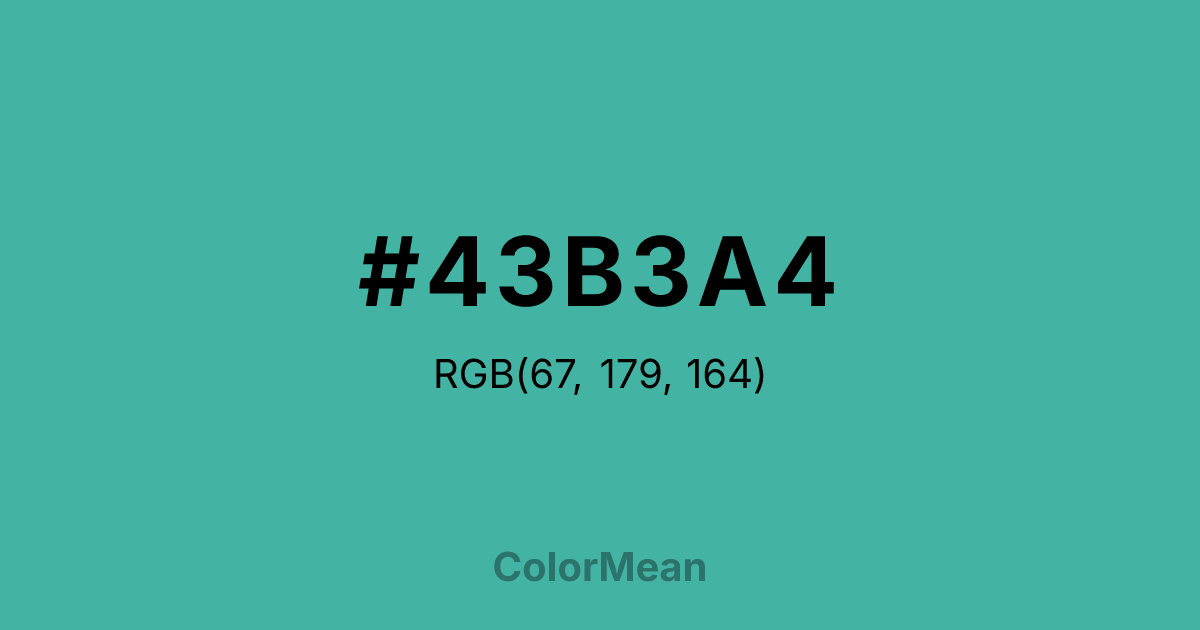 #43B3A4 color swatch