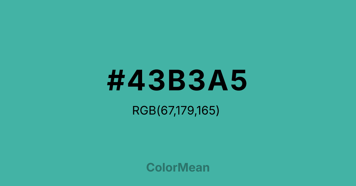 #43B3A5 color swatch