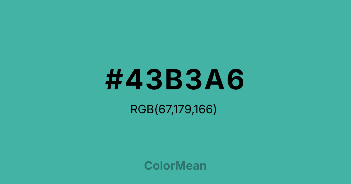 #43B3A6 color swatch